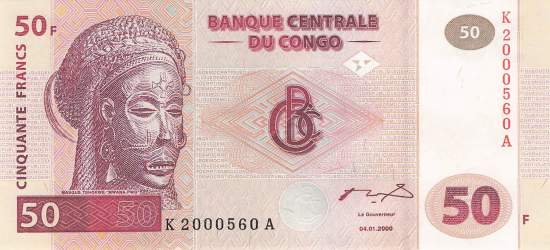 Kongo p.91 50 Francs 2000